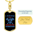 thumbnail image 3 of I Kissed A Firefighter Stainless Steel or 18k Gold Premium Swivel Dog Tag Keychain, 3 of 10