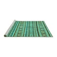 thumbnail image 2 of Ahgly Company Machine Washable Indoor Rectangle Oriental Turquoise Blue Modern Area Rugs, 8' x 12', 2 of 4