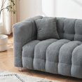 thumbnail image 4 of 102" Boucle Sofa Couch, Upholstered Tufted Cloud Couch with Pillows, Comfy Modern Deep Seat Sofa Couches Loveseat Sofa for Bedroom Living Room Office, Grey, 4 of 6