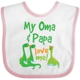 thumbnail image 3 of Inktastic Oma and Papa Love Me Dinosaur Boys Baby Bib, 3 of 4