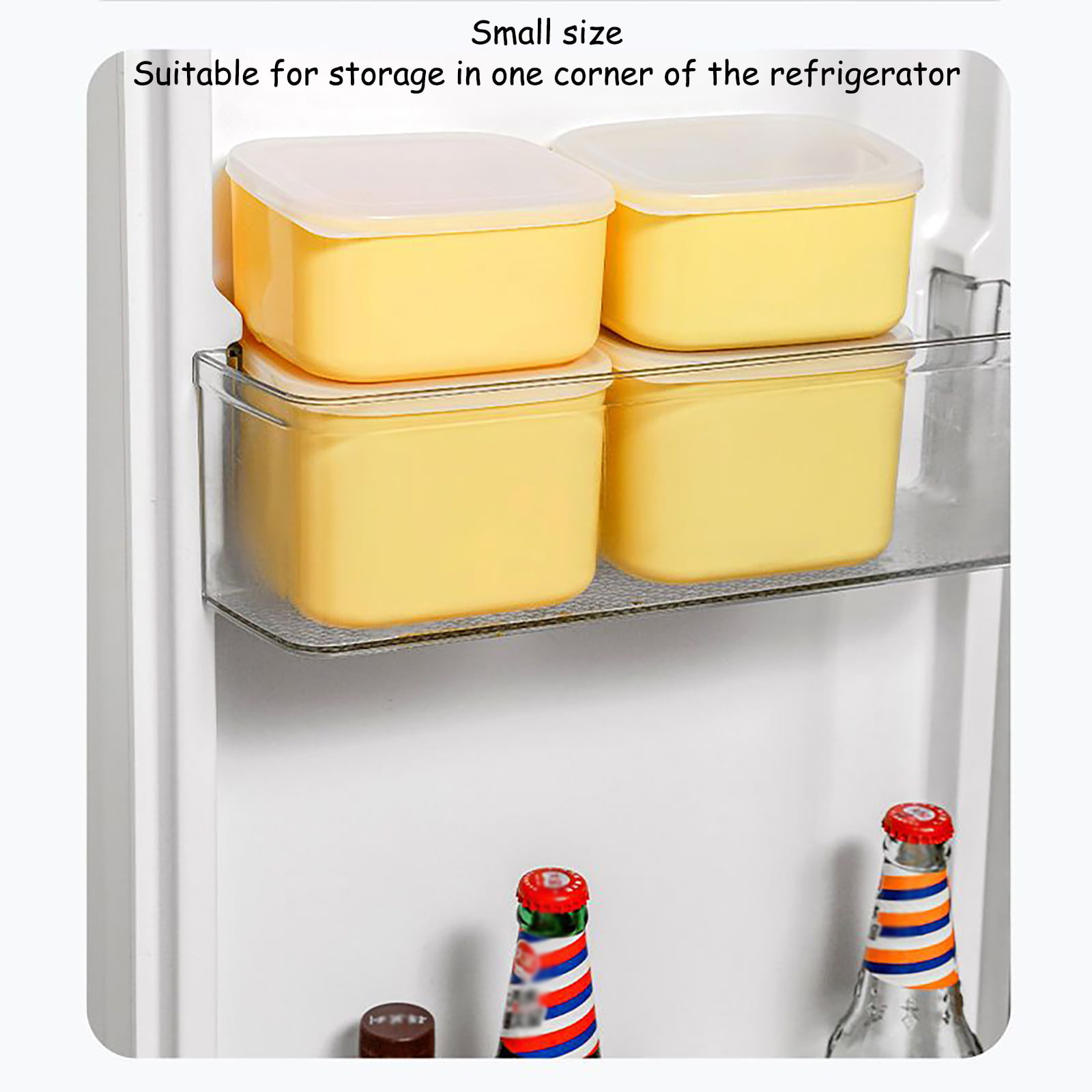 2 Pcs Cheese Crisper Keeper Fridge Container Small Box Refrigerator
