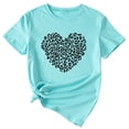 thumbnail image 2 of Anbech Heart Printed T-Shirt for Women Cute Graphic Junior Girls Short Sleeve Tee Tops with Crew Neck, 2 of 3
