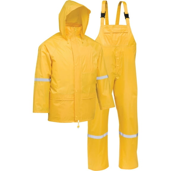 West Chester Protective Gear XL 3-Piece Yellow Polyester Rain Suit 44338/XL