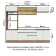 thumbnail image 3 of Cocina Integral 270cm Glamy Madesa 10 Marrón/Blanco, 3 of 5