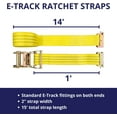 thumbnail image 4 of 4 Pack E-Track Ratchet Straps 2"x15' 4400 lbs Break Strength, 4 of 7