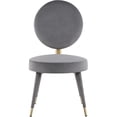 thumbnail image 3 of Meridian Furniture Brandy Grey Velvet Dining Chair, 3 of 6