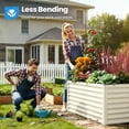 thumbnail image 5 of Quictent 8x4x2 ft Heavy Duty Raised Garden Bed Galvanized Steel Metal Deep Planter Box with 2 Tomato Cages for Outdoor Gardening White, 5 of 10