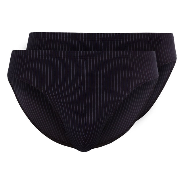 SKINY Slips para hombre, pack de 2 – slip brasileño, algodón stretch, single jersey Negro/Blanco L (Large)