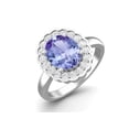 thumbnail image 2 of 925 Sterling Silver 6mm Round Shape Tanzanite Solitaire Valentines Day Gifts Ring for Women, 2 of 4