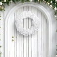 thumbnail image 2 of hulanddfd Artificial Christmas Wreath - 11.81", Winter Holiday Wreath Christmas Decorations Indoor for Windows Fireplace Wedding Party Decor White, 2 of 4