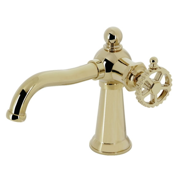 Kingston Brass KS3542CG Fuller One-Handle Single-Hole Bathroom Faucet with Push Pop-Up Drain, Polished Brass