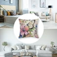 thumbnail image 5 of nygtbtfer Square Throw Pillow Covers with Colorful Blooming Flowers Decorative for Home Bedroom Sofa Floral Butterflies Painting Pillowcases Standard White, 5 of 7