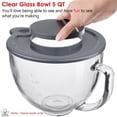 thumbnail image 4 of FIRJOY Glass Mixing Bowl Accessory 5 Quart - Compatible with KitchenAid 4.5 and 5 Quart Tilt-Head Stand Mixers (With Lid), 4 of 7