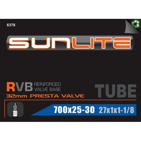 Sunlite Bicycle Tube 700 x 25-30 (27 x 1) 32mm PRESTA Valve Track Fixed Road