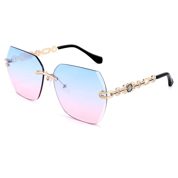 Gafas de sol FEISEDY Clásicas sin montura modelo B2567 con armazón metálico para mujer