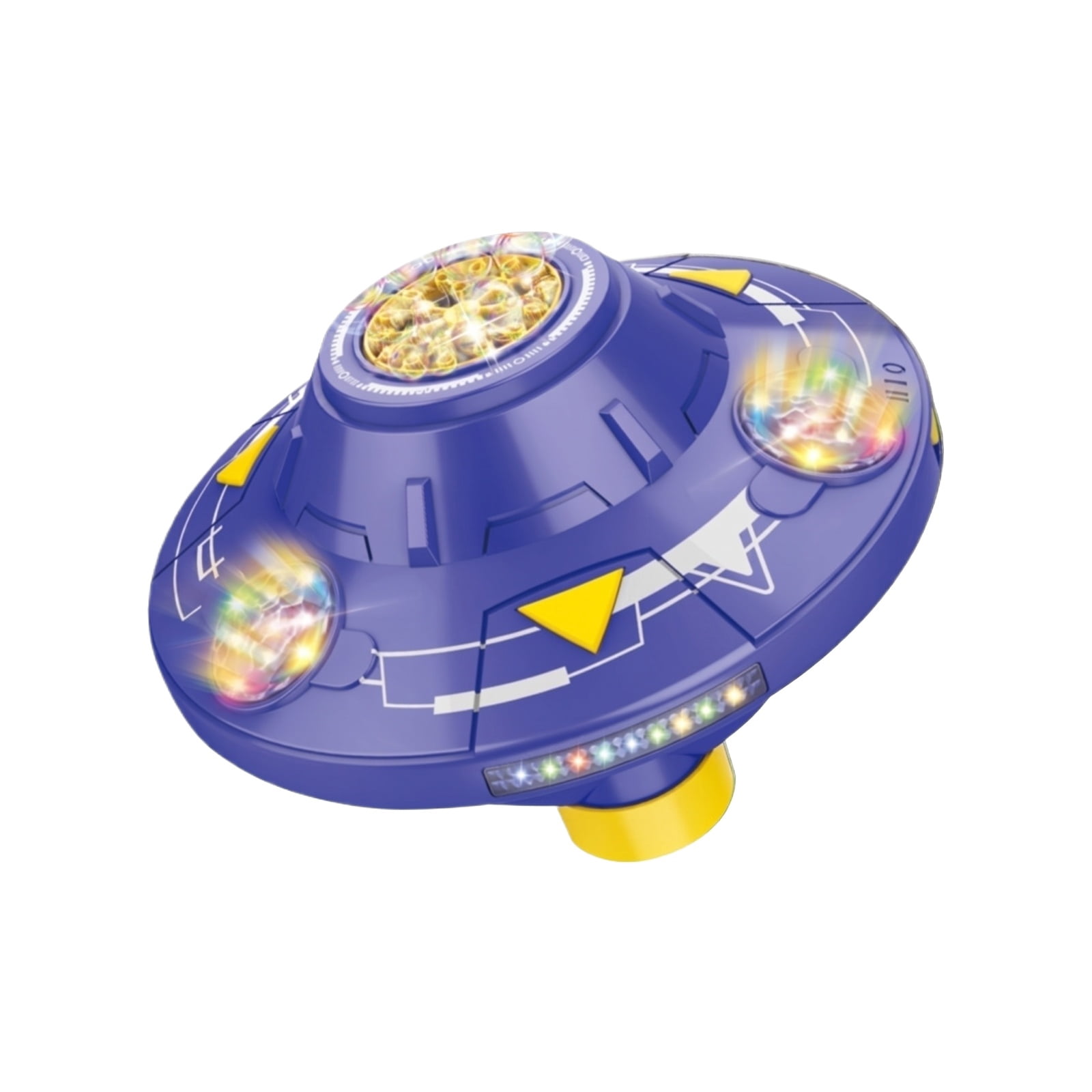 UFO Bubble Machine, Automatic Rotating Bubble Blower with LED Firework Light Effect and Obstacle Avoidance, Electric Bubble Maker with 80ml Bubble Solution for Party Event (Blue)
