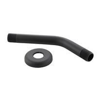 8 in. Stainless Steel Shower Arm & Flange, Matte Black