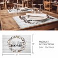thumbnail image 3 of Placemats Set of 8, Farmhouse Wreath Woven Placemat, Linen Place Mats for Kitchen/Dining Tables, Sweet Home Rustic Plants Texture Grey Wood Washable Table Mats for Party, 3 of 8