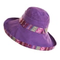 thumbnail image 1 of Sombrero de ala ancha para el sol para mujer, sombrero de playa, visera transpirable, gorra para el sol al aire libre, sombrero de pesca flexible para Violeta, 1 of 8