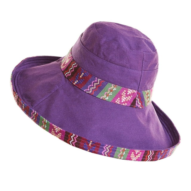 Sombrero de ala ancha para el sol, gorra para el sol, fiesta, vacaciones, mochilero, sombrero de playa para mujer Violeta