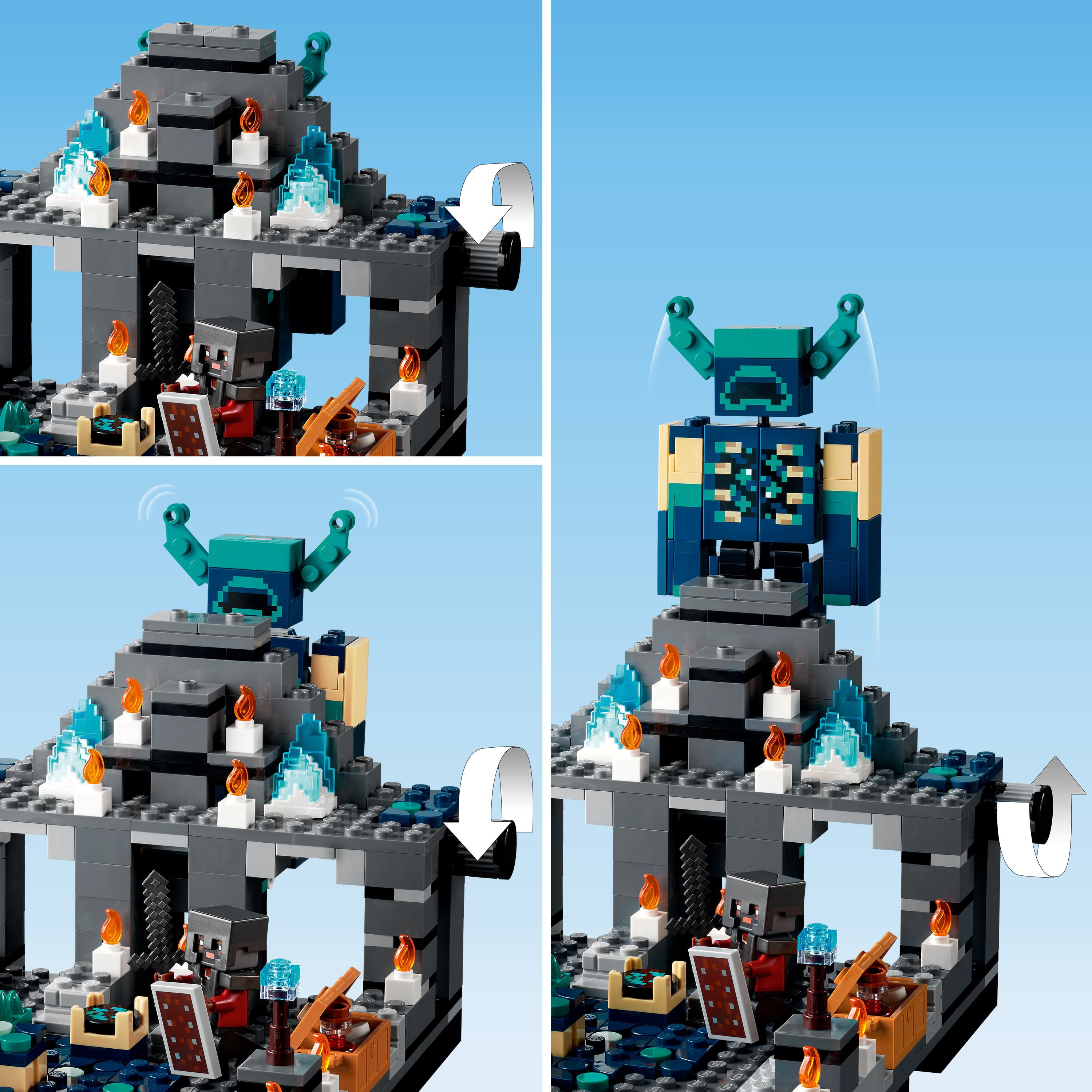 a minecraft lego toy of the warden and deep dark biome, Stable Diffusion