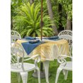 thumbnail image 3 of Outdoor Tablecloth with Umbrella Hole for Patio/Picnic/Party/Camping, Yellow Palm Leaves Coastal Waterproof Table Cloth Round Cover Washable, Summer Tropical Botanical Boho (Dia 60"), 3 of 9