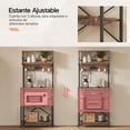 thumbnail image 3 of Estante para Cocina de 5 Niveles, Estantes Organizadores con Enchufes y 6 Ganchos，Estante de Microondas, Mueble Multiusos de Cocina, Sala, Oficina, Industrial, café rústico y Negro, 3 of 6