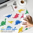 thumbnail image 4 of Long Mouse Pads for Desk,White Colorful Dinosaurs Pattern Desk Mats on Top Of Desks, Desk Mouse Pad Extra Large with 3mm Non-Slip Base and Stitched Edge for Gaming,Office,Work,Home 31.5"x11.8", 4 of 6