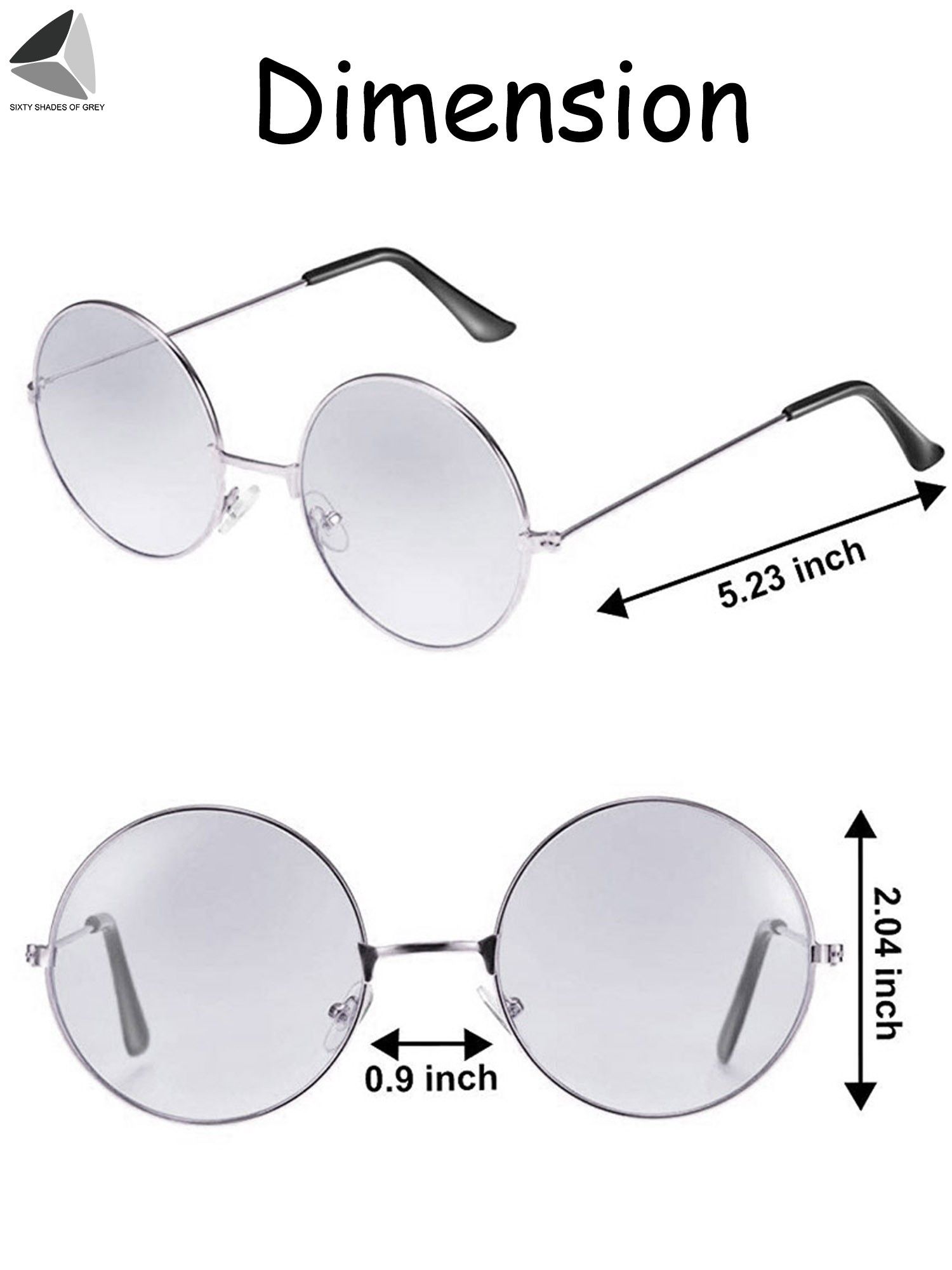 Sixtyshades Retro HD Polarized Lennon Round Sunglasses for Women Men Circle Hippie Sun Glasses John Lennon Sunglasses - image 2 of 9