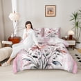 thumbnail image 4 of Erosebridal Groovy Floral Comforter Sets King Size, Watercolor Flower Comforters & Duvets, Rustic Plant Reversible Bedding King Comforter Set, Microfiber Room Decoration, 3pcs, 4 of 8