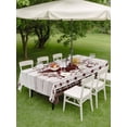 thumbnail image 3 of Outdoor Tablecloth with Umbrella Hole and Zipper, Texas Star Vintage Rectangle Table Cloth 54x80 Inch Waterproof Tablecloth, Red Berry Retro Art White Wooden Picnic Table Cover for Patio Camping, 3 of 7