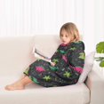thumbnail image 4 of Colorful Dinosaurs Plants Pattern Blanket Hoodies for Kids 6-13YR Oversize Wearable Blanket Hoodies for Boys Girls Teens, 4 of 7