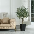 thumbnail image 6 of DR.Planzen UV Resistant 5ft Artificial Olive Tree in Black Large Planter with Pebbles– Faux Olive Tree for Indoor and Outdoor Decor, Lifelike Greenery for Home & Garden Decor, 6 of 10