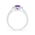 thumbnail image 2 of ANGARA Natural 1.05 Ct. Amethyst with Diamond Classic Ring in 14K White Gold for Women (Ring Size: 5), 2 of 11