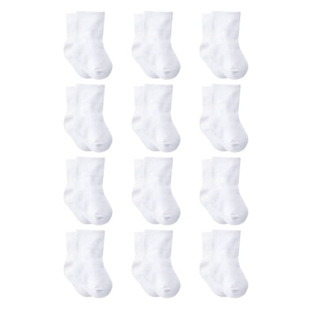 Gerber Gender Neutral Unisex Wiggle-Prof Jersey Crew Socks, 12-Pack, Sizes 0/6 Months - 6/12 Months