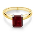 thumbnail image 2 of Gem Stone King 2.61 Ct Octagon Red Garnet 10K Yellow and White Gold Ring Ring, 2 of 4