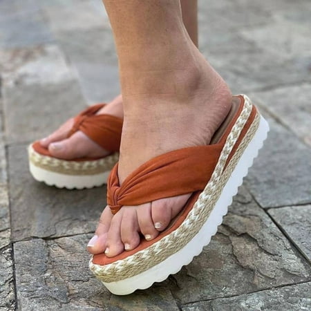 

BRISEZZS Womens Slide Sandals- Open Toe Slip-on New Style Weave Beach Casual Roman Summer Flat Slide Sandals #498 Brown-40