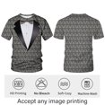 thumbnail image 3 of QTAGTESS Tuxedo T-Shirt Peacock Print Shirt Fake Suit with Bowtie Tee, 3 of 7