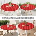 thumbnail image 7 of Red Butterfly Heart Flower Pattern Round Fitted Tablecloth with Elastic Edge,Dining Table Cover Waterproof,Outdoor Round Tablecloth for Camping,Dining,Indoor and Outdoor, 7 of 7