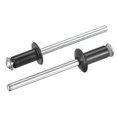 thumbnail image 1 of Unique Bargains Rivets Aveugles à Tête Ronde Plate en Aluminium de 5 Mm x 10 Mm, Pack de 25 Noir, 1 of 5