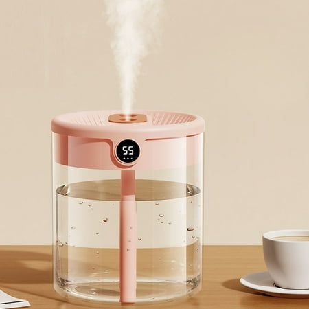 

USB Double Jet Humidifier Air Replenishment & Moisturizing For Bedroom Home & Dorm Desktop White & Pink Air Quality Supplies