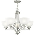 thumbnail image 4 of 5 Light Brushed Nickel Chandelier with Satin Glass Shade, 4 of 7