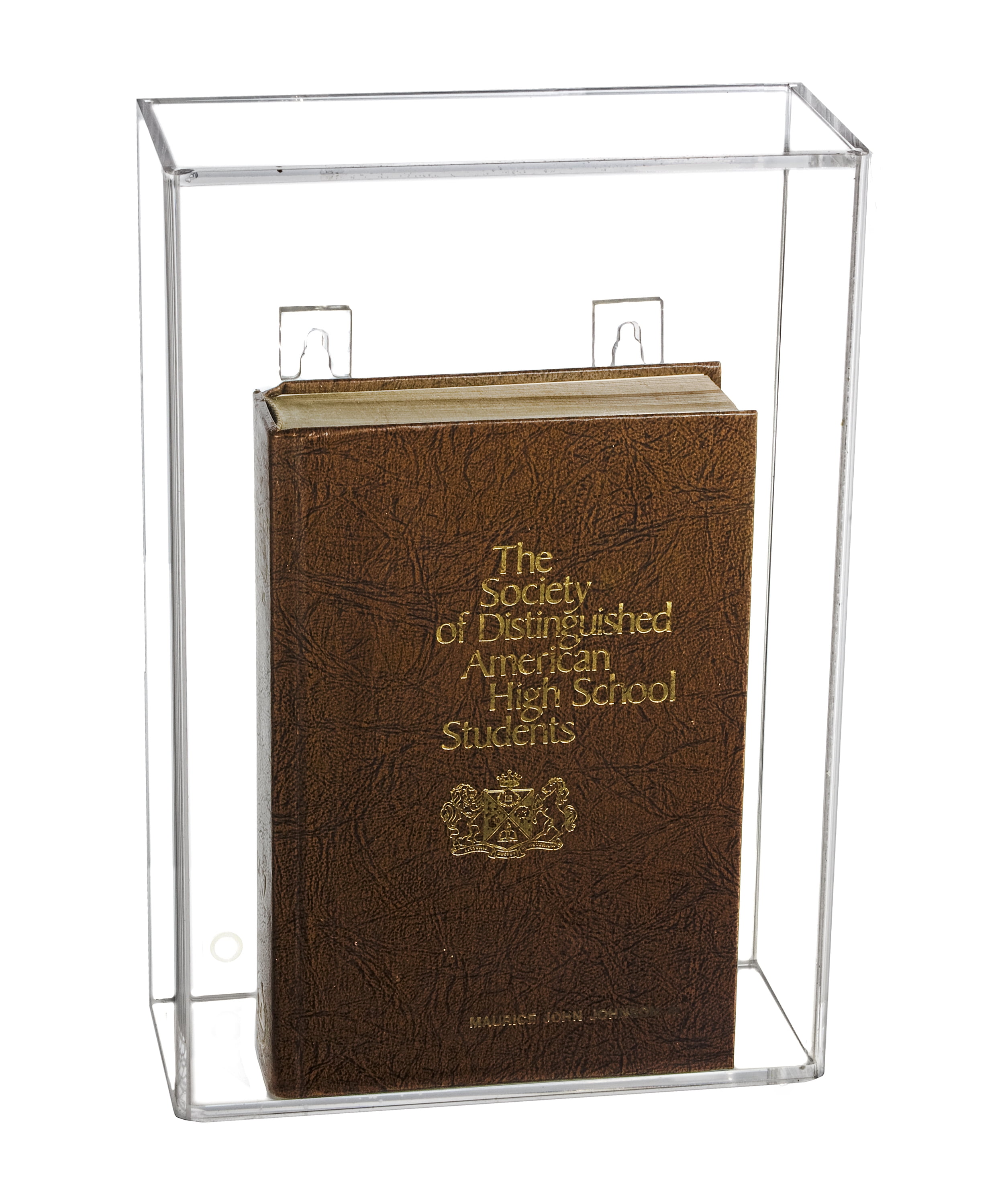 Deluxe Clear Acrylic Book Display Case with Wall Mount A020 