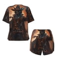 thumbnail image 5 of Lsque Steampunk Cowboy Cat Women's Short-Sleeved Pajama Set - 2 Piece Soft and Lightweight Sleepwear Set-XX-Large, 5 of 9