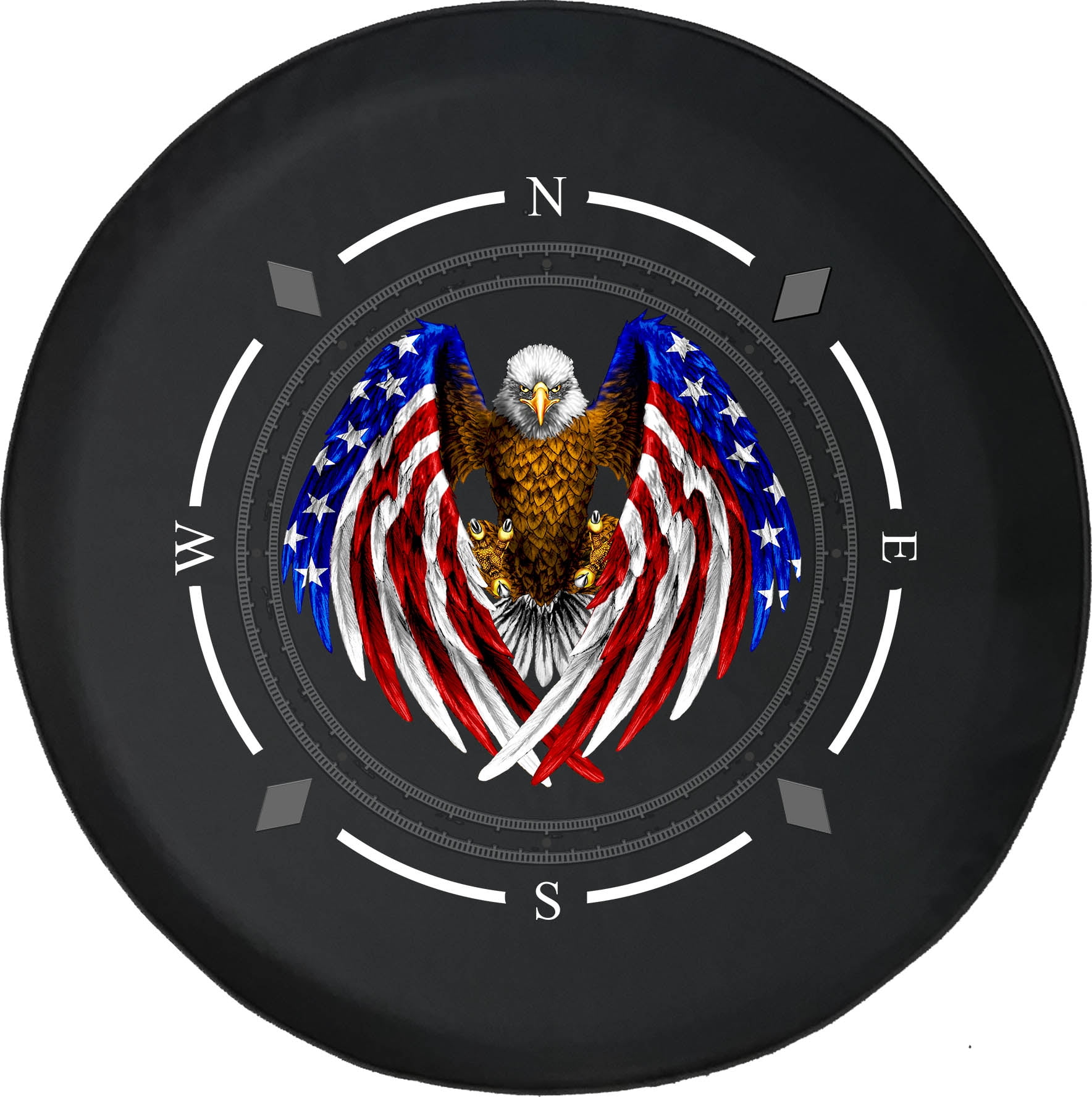 Spare Tire Cover Compass American Flag Eagle Wheel Covers Fit for SUV