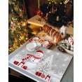 thumbnail image 2 of Christmas Snowman Placemats Set of 8 Red Snowman Xmas Tree Snowflakes Grey Heat Insulation Washable Place Mats, Rustic Non-Slip Table Mats for Dining Table Party Kitchen Decor,13x19 Inch, 2 of 4