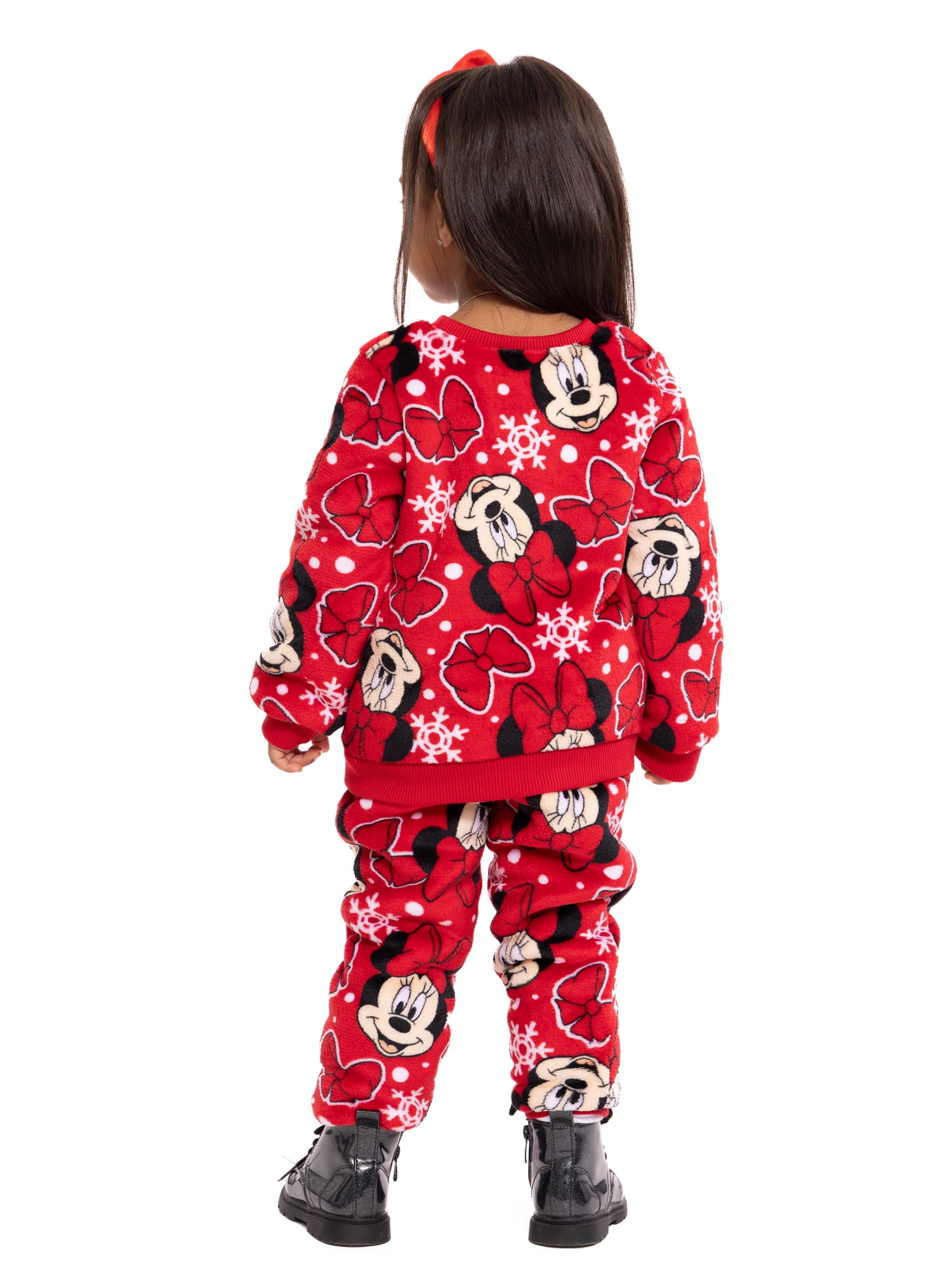 Minnie Mouse Toddler Girls Plush Print Sweatshirt and Pants Set, 2-Piece, Sizes 12M-5T