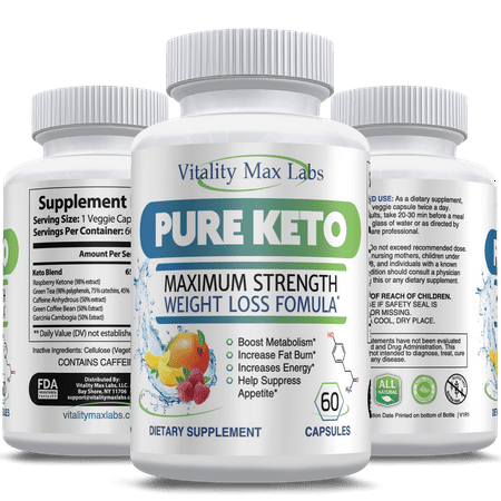 Pure Keto Diet Pills - Ketosis Fat Burner For Weight Loss, 60