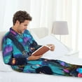 thumbnail image 6 of Naloa Cute Fuzzy Fantasy Creatures Men’s Pajamas Set - Long Sleeve Button Down Sleep Shirt and Pajama Bottoms Sleepwear Set-XX-Large, 6 of 7