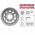 thumbnail image 6 of eCustomrim 2-Pack Trailer Rim 16 Inch 16X6 8 Lug On 6.5 Inch Center Silver Wheel, 6 of 6
